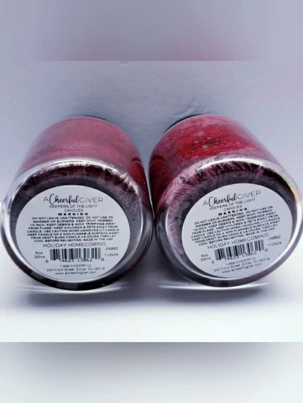 HOLIDAY HOMECOMING -A Cheerful Giver Baby Jar Single Wick Candle, 6 oz (2 Pcs)